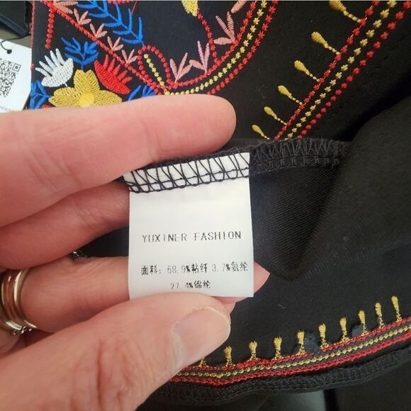 Lai Meng  Five Cats embroidered black dress NWT size large - Picture 10 of 10